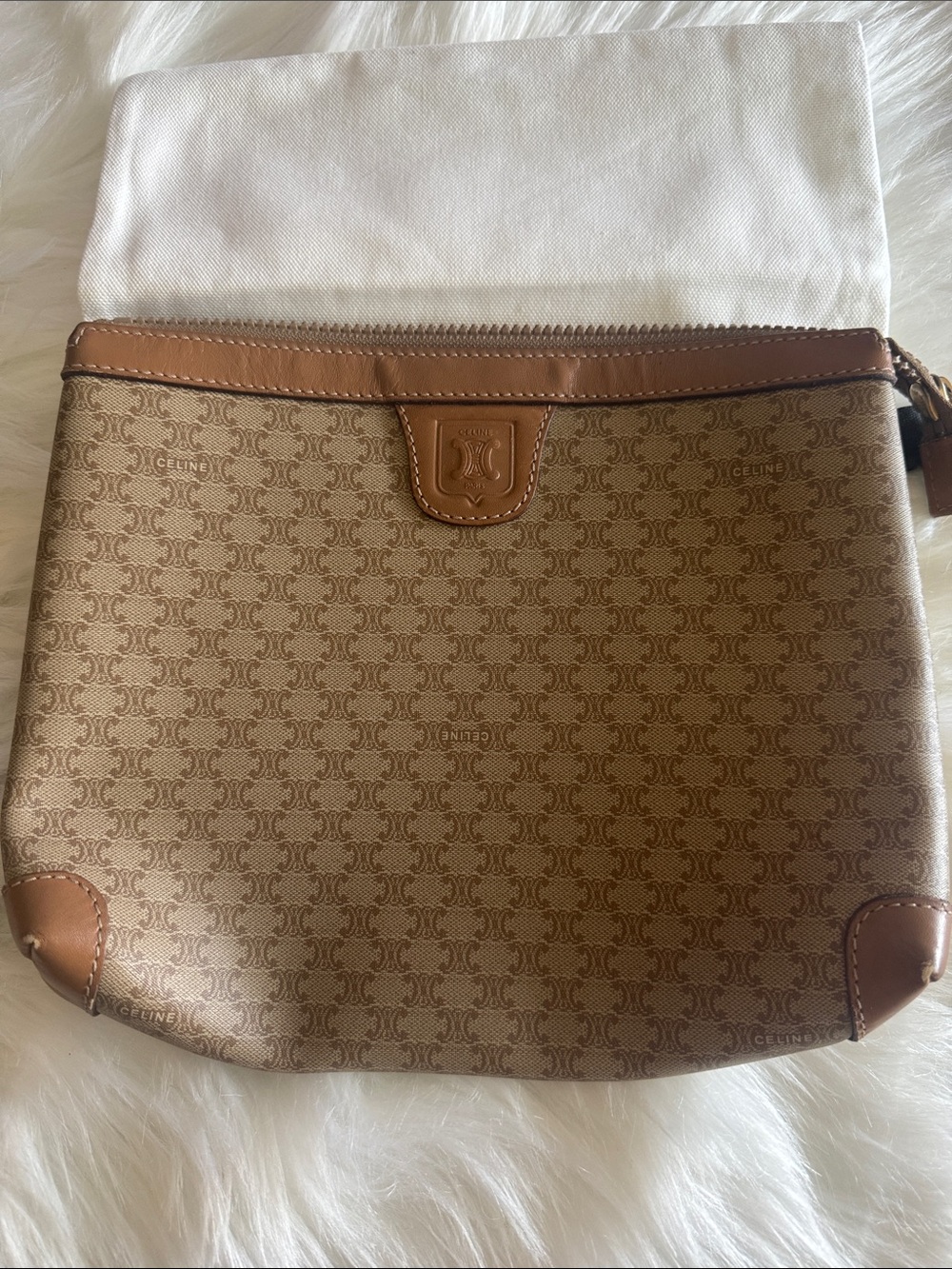 Vintage Celine Tan Macadam Pouch - Picture 2 of 7